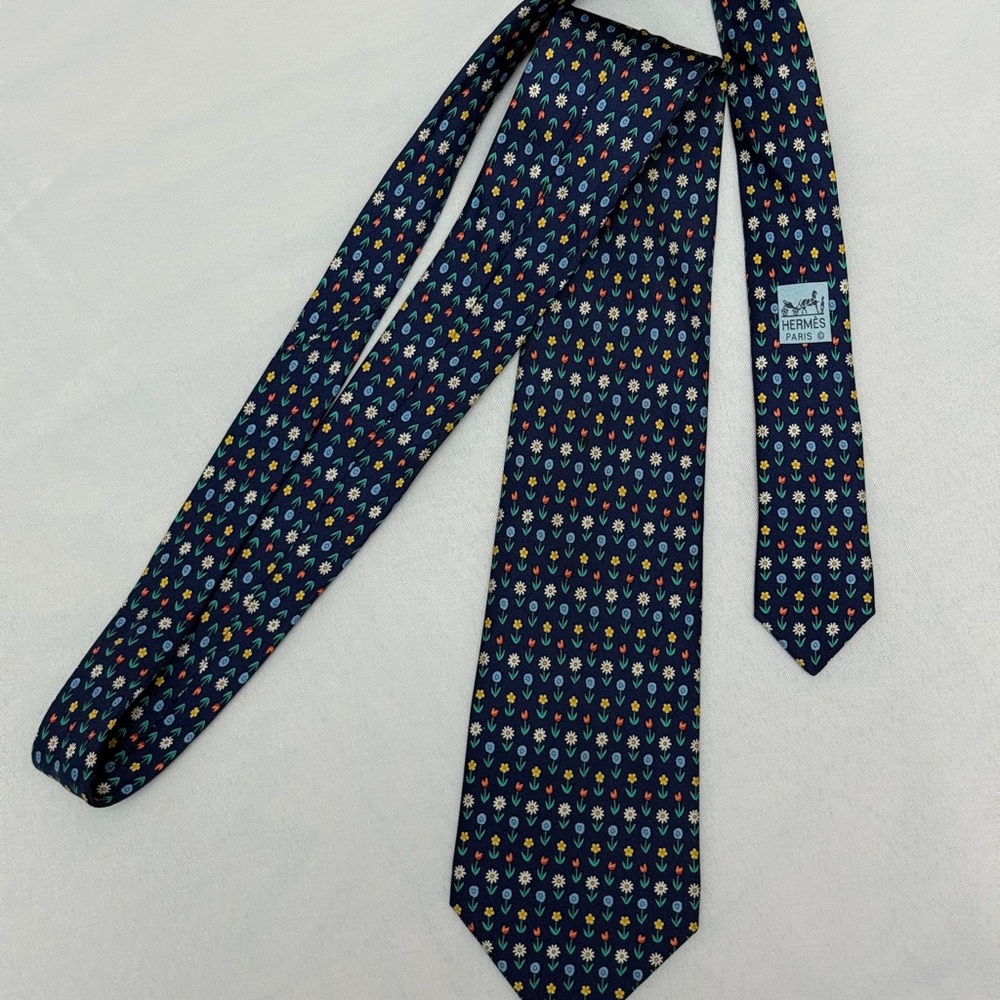 Hermes Multicolor Patterned Tie - image 6